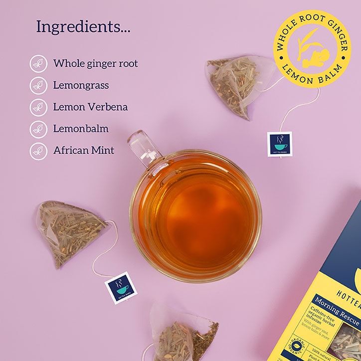 HotTea Mama Morning Rescue Ginger Root &amp;amp; Lemon Balm Tea 14 Tea Bags