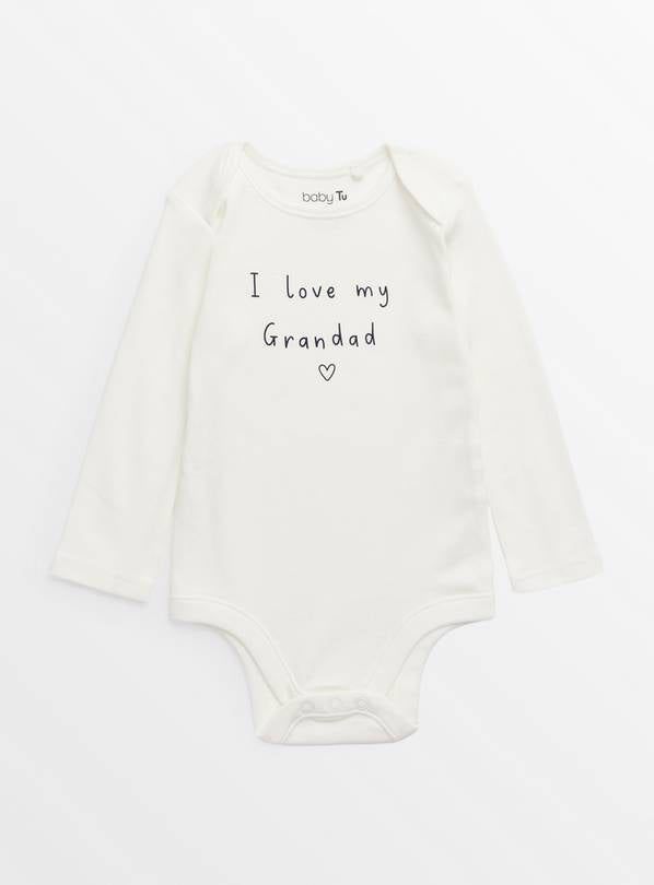 I Love My Grandad Slogan White Bodysuit Up to 3 mths