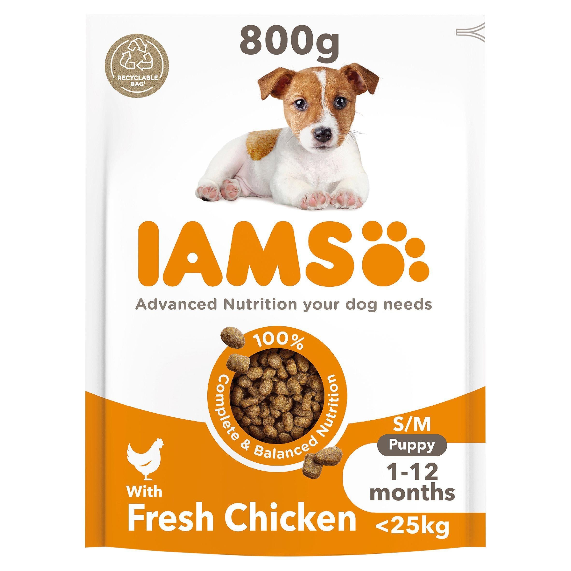 IAMS for Vitality Dry Puppy Food Small &amp;amp; Medium Breed with Fresh Chicken 800g