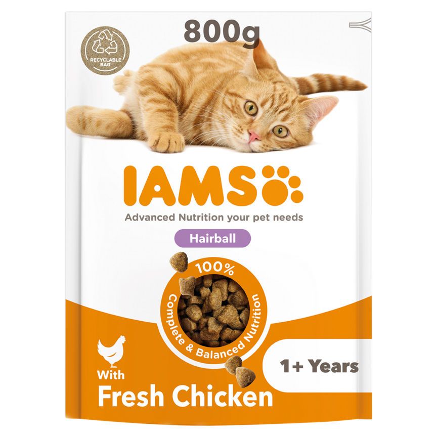 Iams for Vitality Hairball Control Fresh Chicken Dry Adult Cat Food