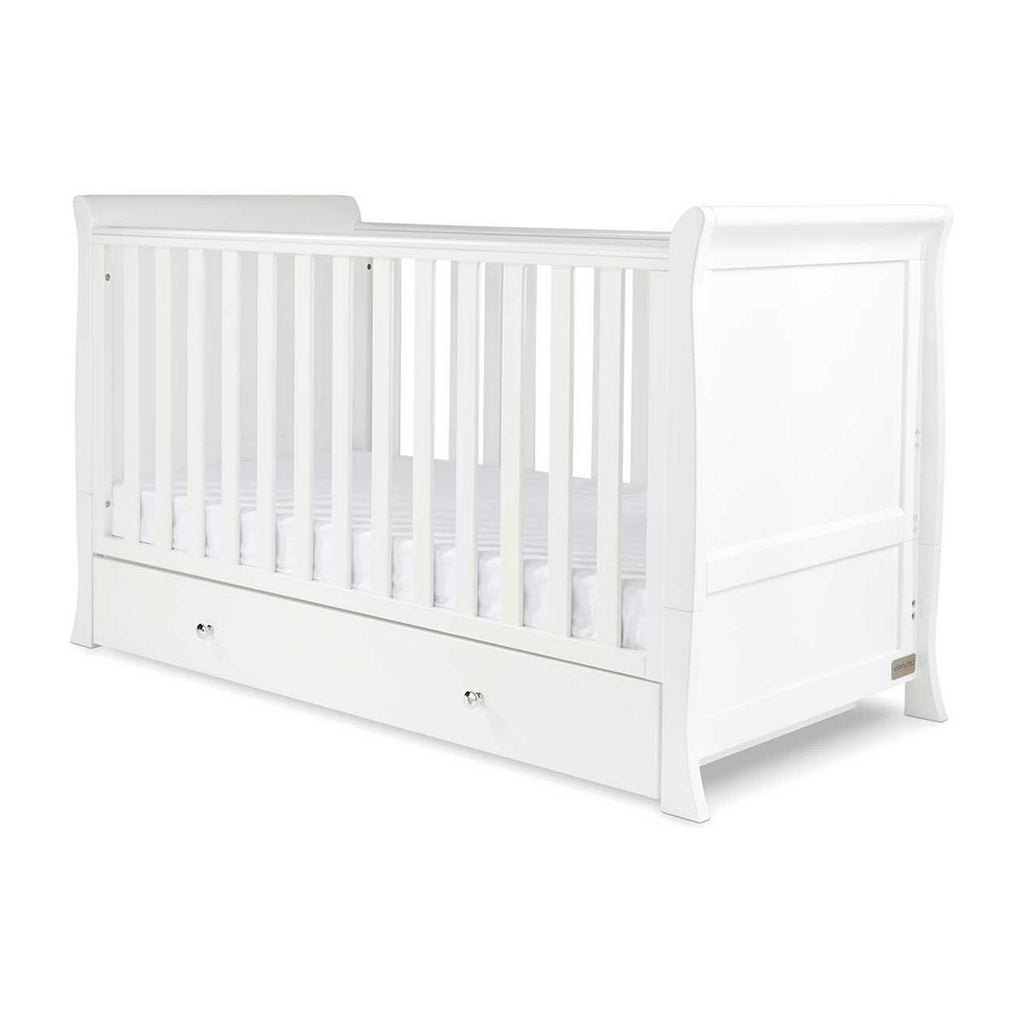 Ickle Bubba Snowdon Classic Cot Bed and Finest Mattress - White