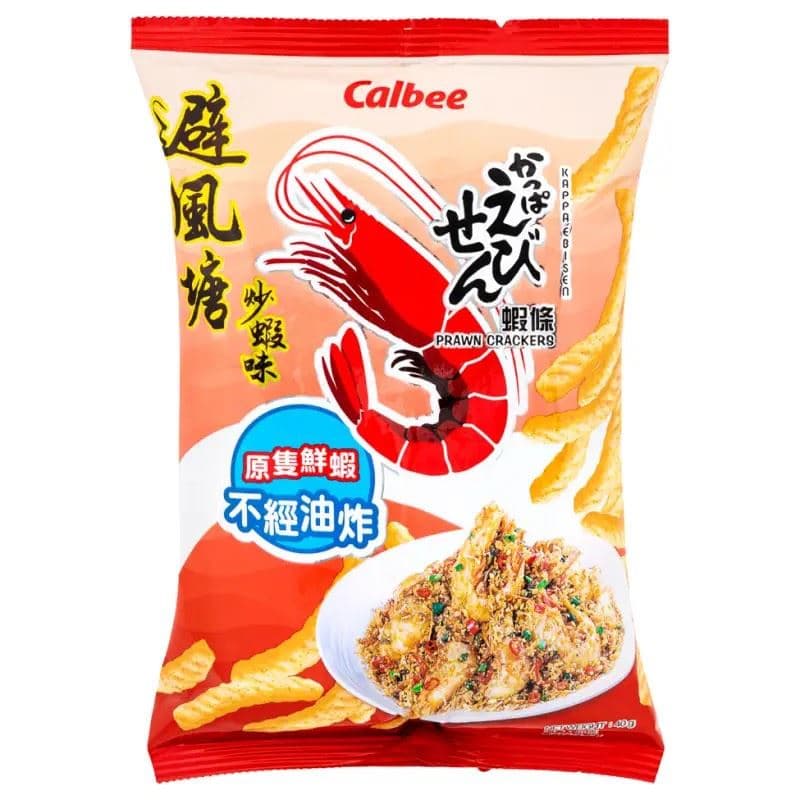 Calbee Typhoon Shelter Style Fried Prawn Flavoured Prawn Crackers 卡樂B 避風塘炒蝦味蝦條