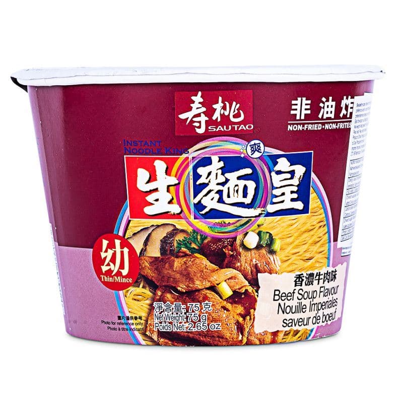 Sau Tao  Instant Noodle King Thin Noodle Bowl (Beef Soup Flavour) 壽桃牌 生麵王碗麵 (香濃牛肉味)