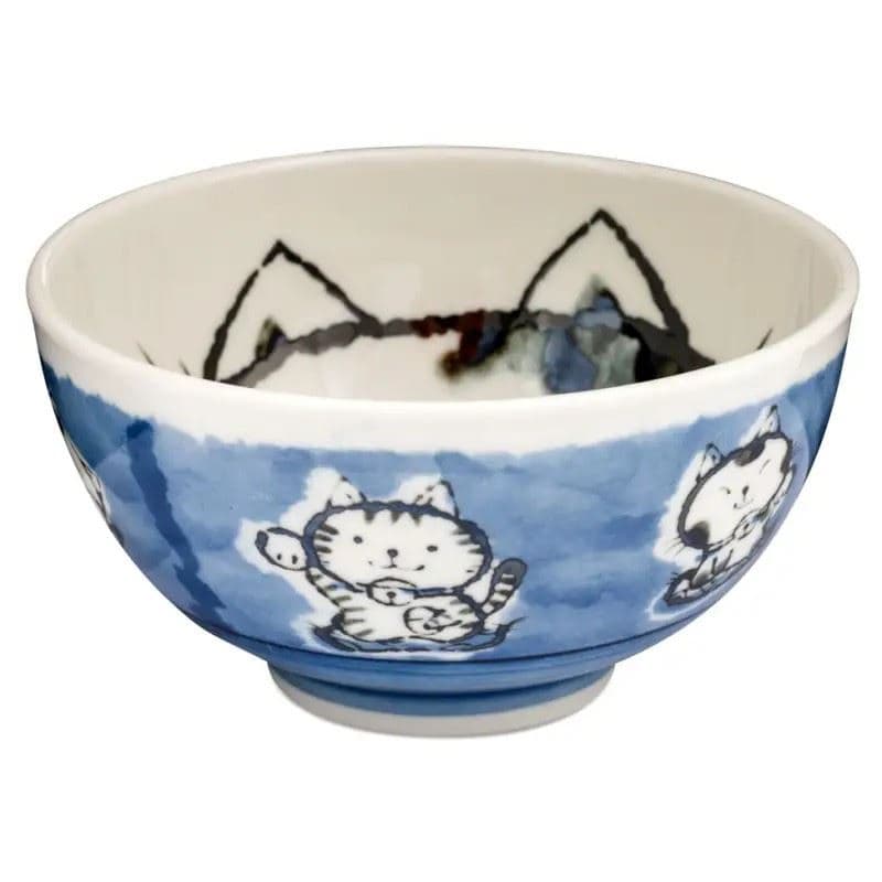 Tokyo Design Studio Ceramic Lucky Cat Bowl Large (Blue)