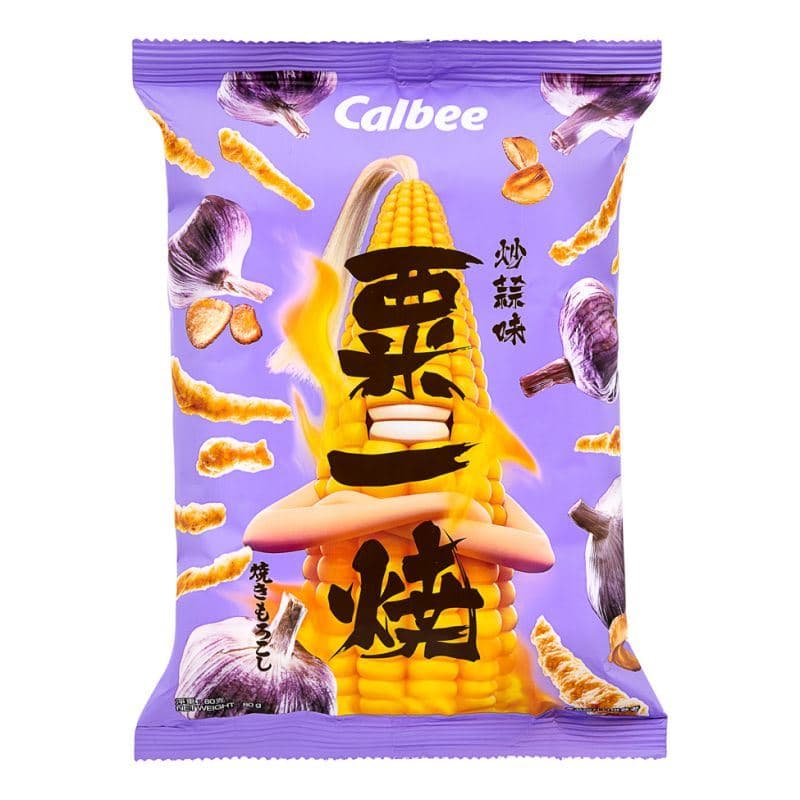 Calbee Grill-A-Corn (Fried Garlic Flavoured) 卡樂B 粟一燒 (炒蒜味)