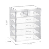 Livingandhome Transparent Makeup Organizer with 6 Drawers