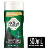Imperial Leather Black Pepper &amp;amp; Cedarwood 2 in 1 Hair and Body Wash for Men   500ml