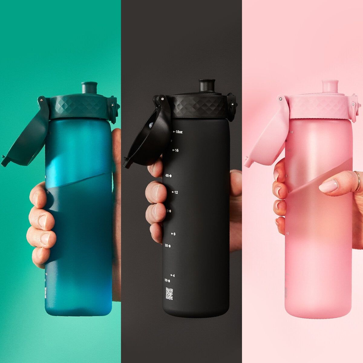 Ion8 Recyclon&amp;trade; Leakproof 500ml Water Bottle, 3 Pack in Two Colour Combinations