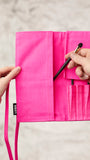 Makeup Brush Wrap - Fluoro Pink Makeup Brush Storage