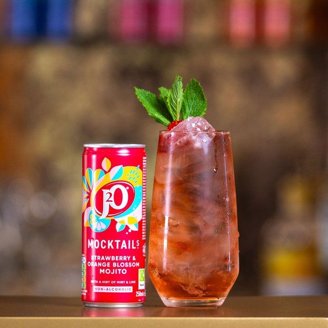 J2O Strawberry &amp;amp; Orange Blossom Mojito Mocktail   250ml
