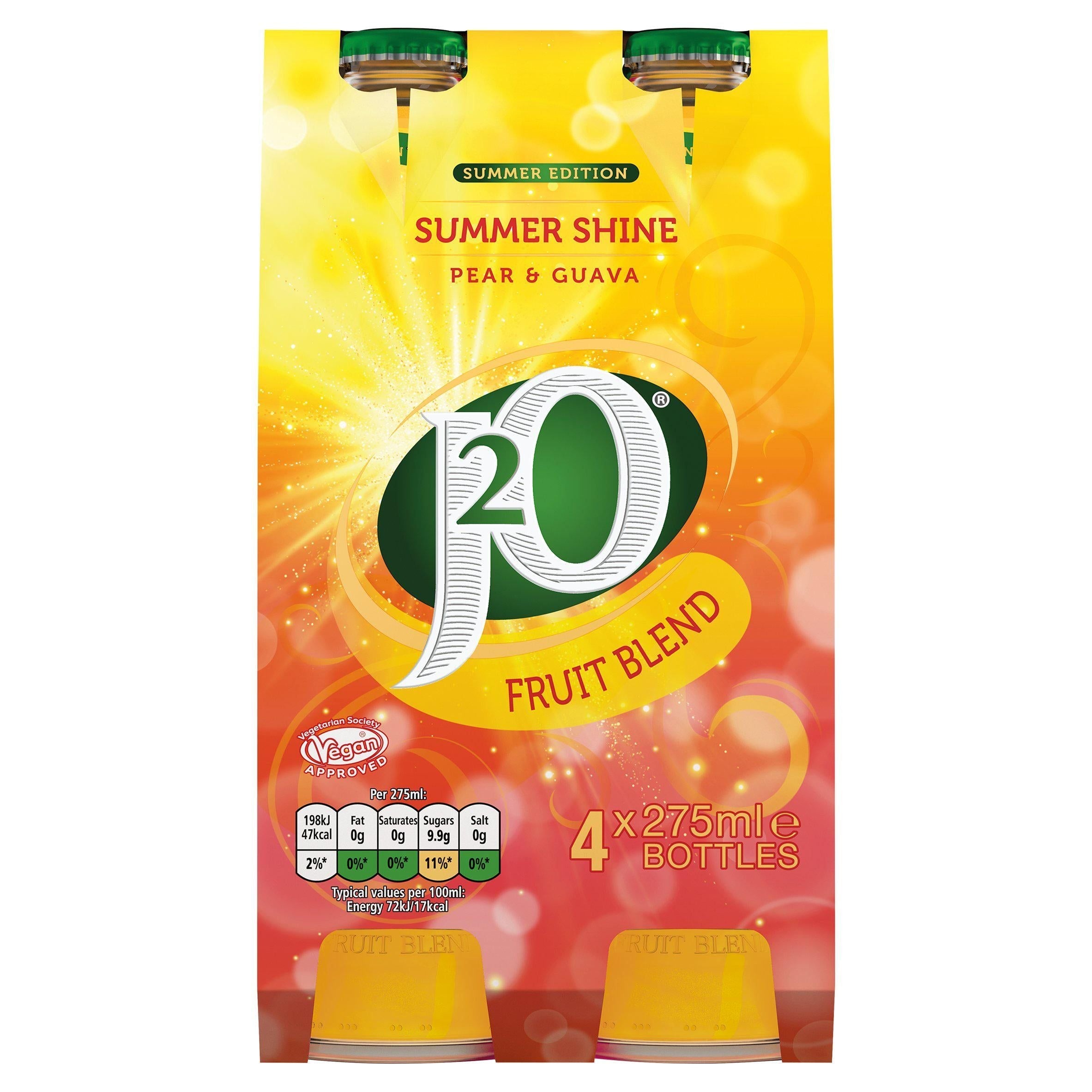 J2O Summer Shine Pear &amp;amp; Guava 4 x 275ml