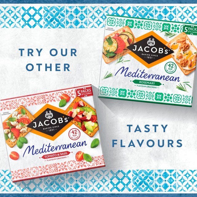 Jacob's Mediterranean Pinch of Salt Crackers   5 x 38g