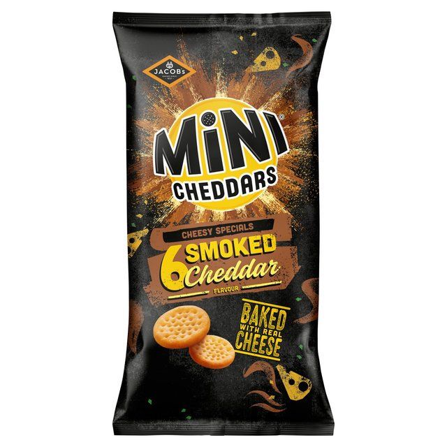 Jacob's Mini Cheddars Smoked Cheddar Multipack Baked Snacks   6 per pack