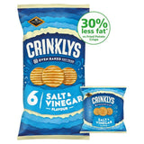 Jacobs Crinklys Salt &amp;amp; Vinegar 30% Less Fat Baked Snacks Multipack   6 per pack