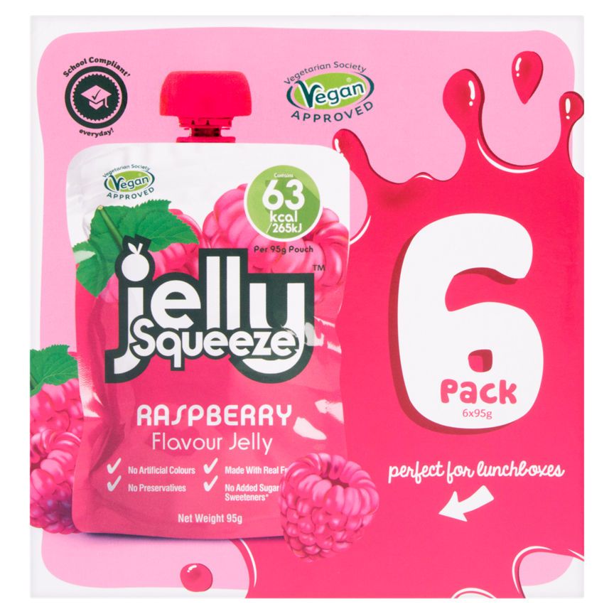 Jelly Squeeze Raspberry Flavour Jelly 6 x 95g