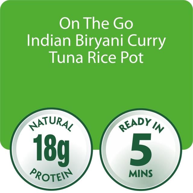 John West On The Go Indian Biryani Curry Tuna Rice Pot   120g