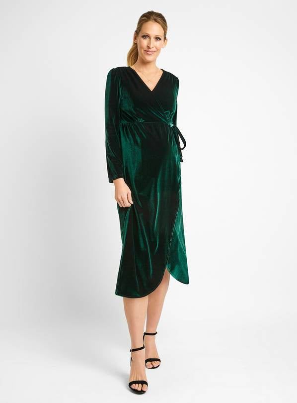 JOJO MAMAN B&amp;Eacute;B&amp;Eacute; Velvet Maternity &amp;amp; Nursing Wrap Dress S