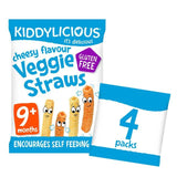 Kiddylicious Cheesy Flavoured Veggie Straws Baby Snacks Multi   4 x 12g
