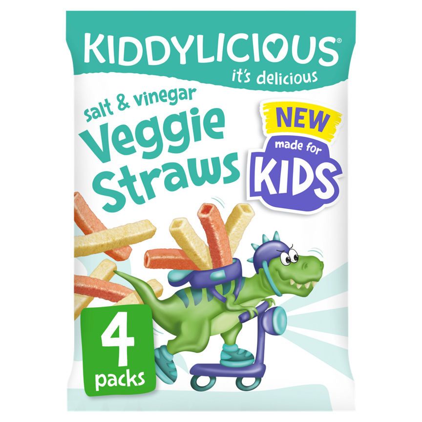 Kiddylicious Salt &amp;amp; Vinegar Veggie Straws 4 x 12g (48g)