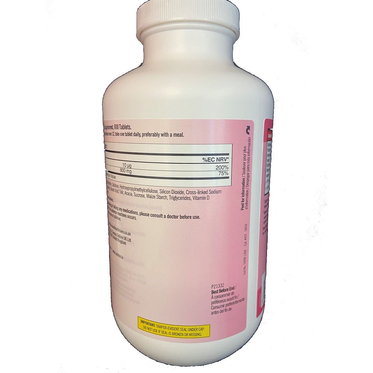 Kirkland Signature Calcium &amp;amp; Vitamin D3, 600 Count