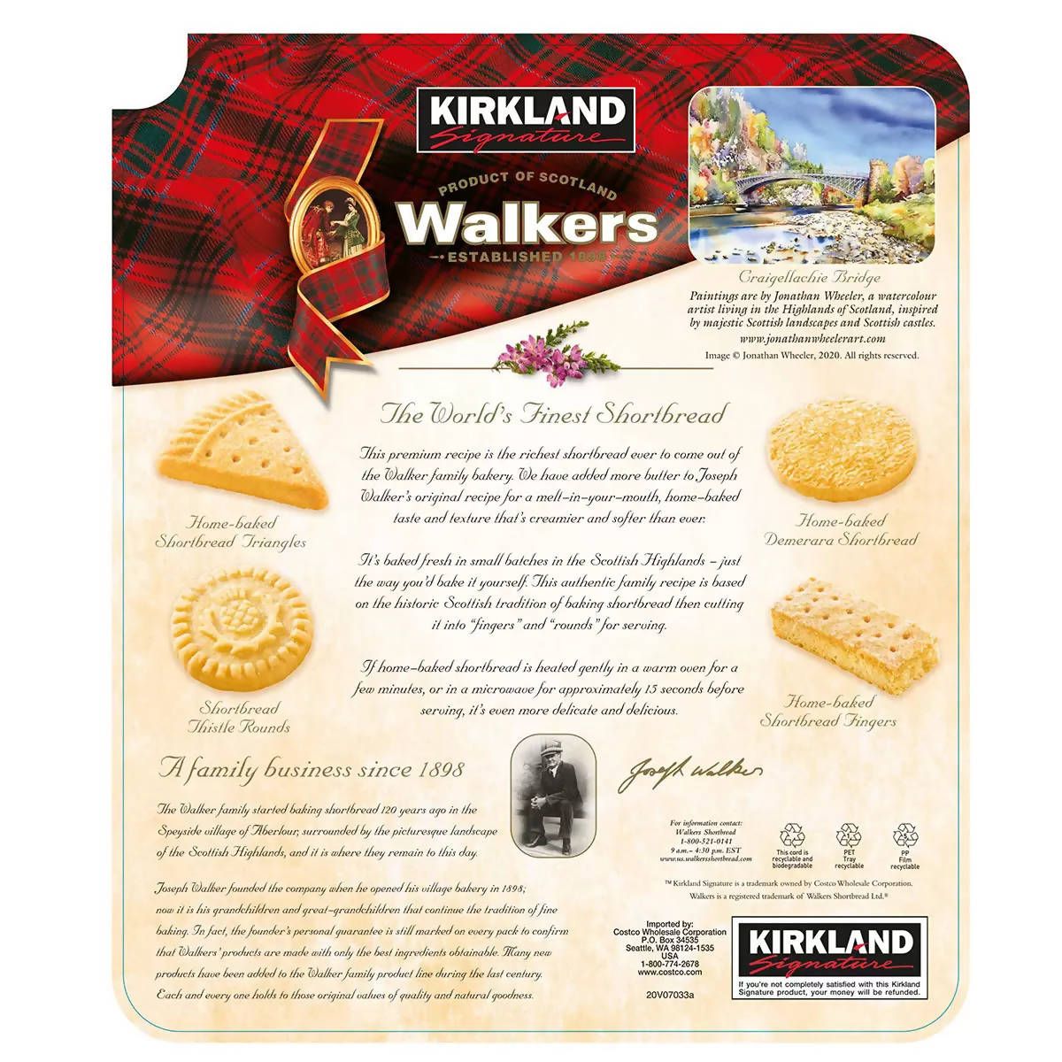 Kirkland Signature Walkers Premium Shortbread Selection, 2.1kg Tin