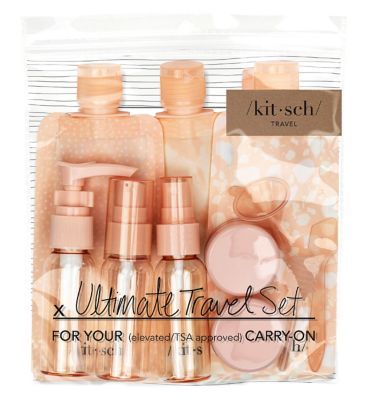 Kitsch&amp;nbsp;11 Piece Travel Bottle Set - Blush