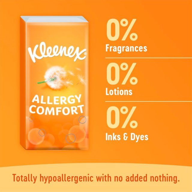 Kleenex Allergy Comfort Pocket Pack Tissues   6 x 9 per pack