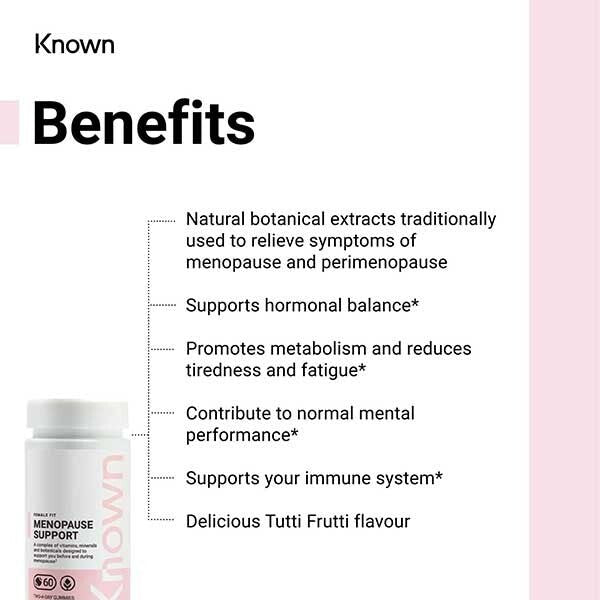 Known Menopause Support Vegan Gummy Supplements x 60