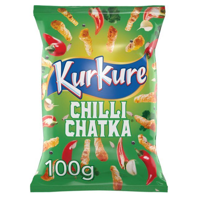 Kurkure Chilli Chatka Sharing Snacks Crisps   100g