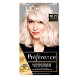 L&amp;rsquo;Or&amp;eacute;al Paris Preference Permanent Hair Dye, Luminous Colour, Very Very Light Pearl Blonde 10.21