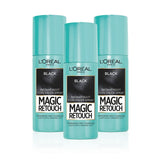 L'Oreal Magic Retouch Black Temporary Instant Grey Root Concealer Spray triple pack 3x75ml