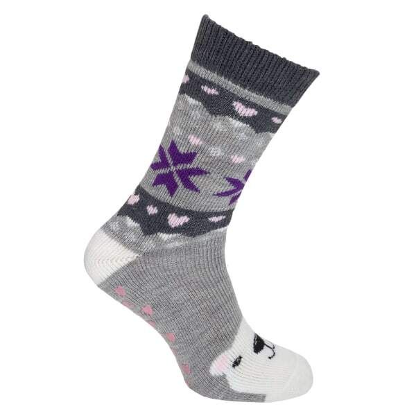 Ladies/Womens Slipper Gripper Socks (4-7) Polar Bear