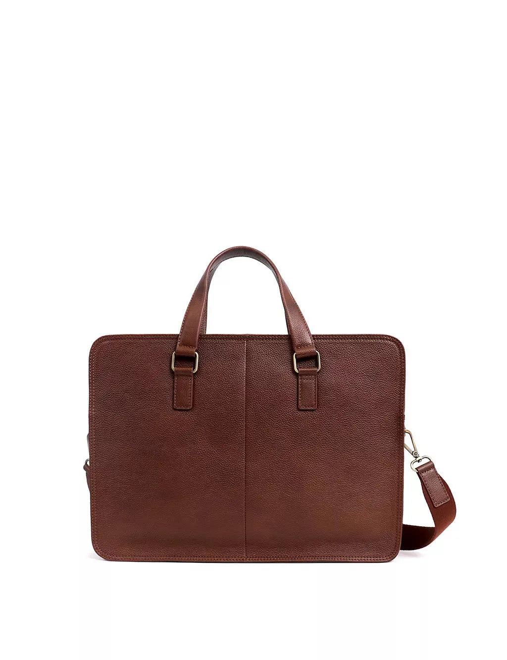 Leather Pebble Grain Messenger Bag