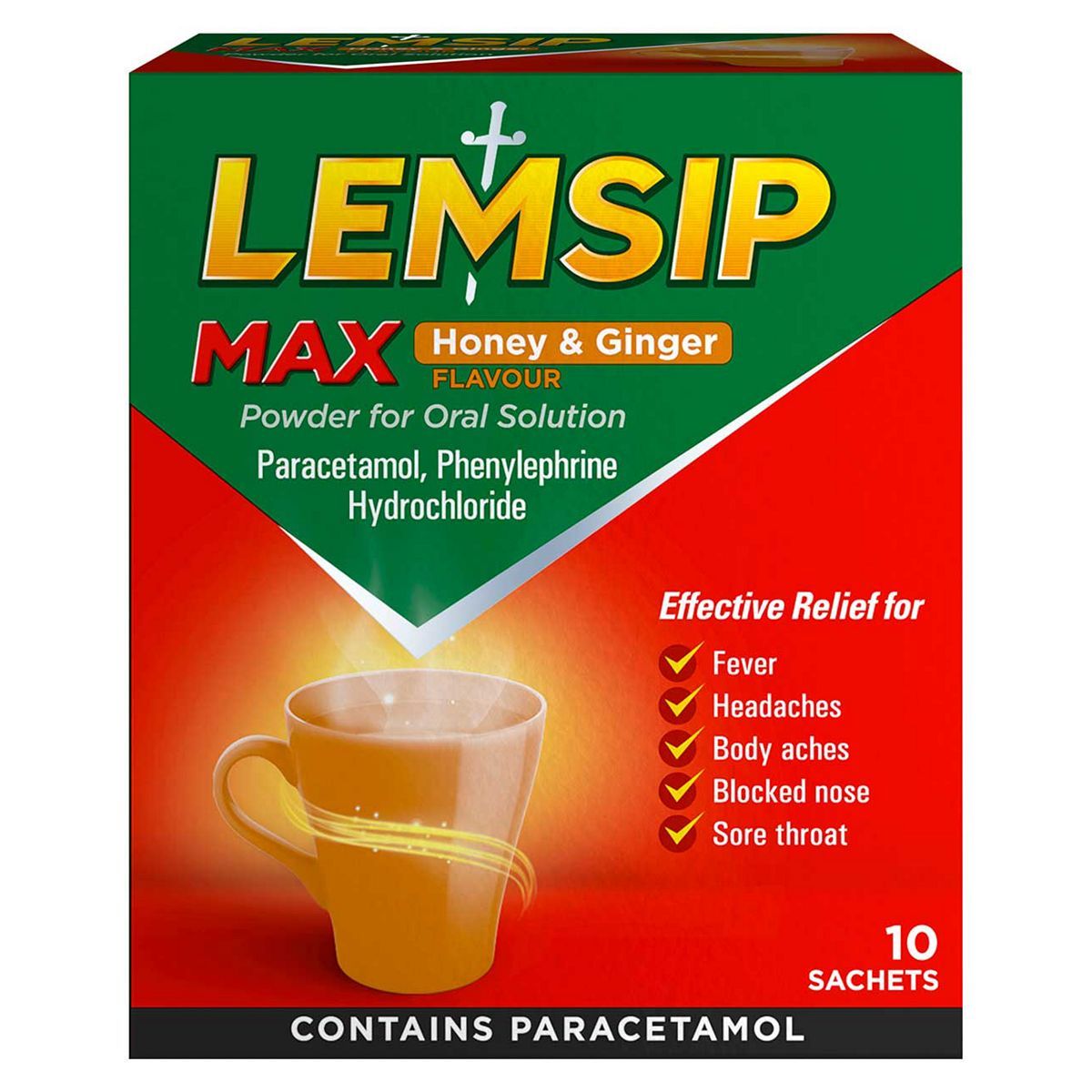 Lemsip Max Honey &amp;amp; Ginger Powder For Oral Solution - 10 Sachets
