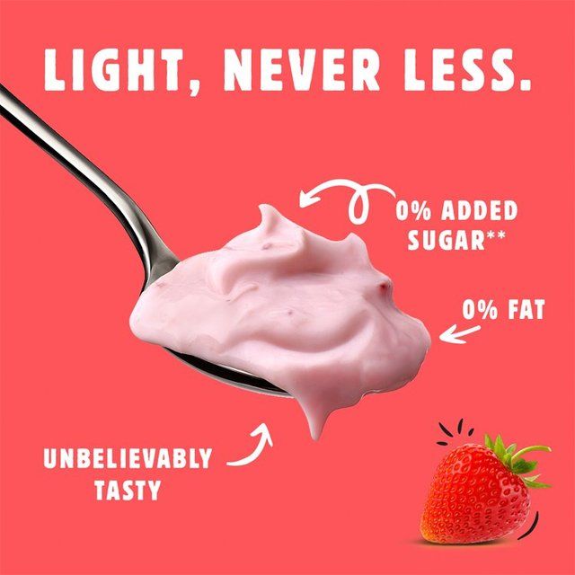 Light &amp;amp; Free Strawberry Greek Style 0% Added Sugar Fat Free Yoghurt   4 x 115g