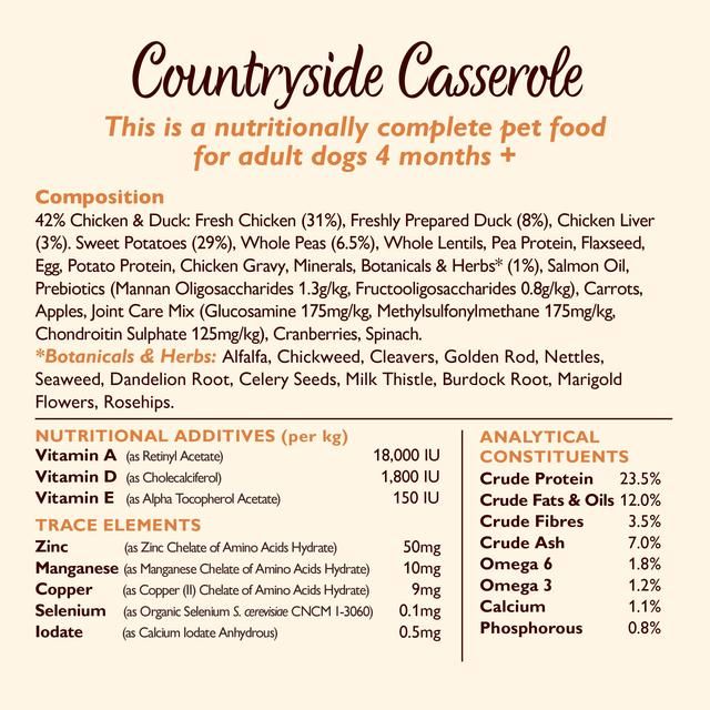 Lily's Kitchen Dog Chicken &amp;amp; Duck Countryside Casserole Adult Dry Food   2.5kg