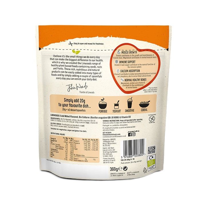 Linwoods Milled Flaxseed, Biocultures &amp;amp; Vitamin D 360g