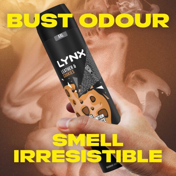 Lynx Men Leather &amp;amp; Cookies Bodyspray Deodorant Aerosol 250ml