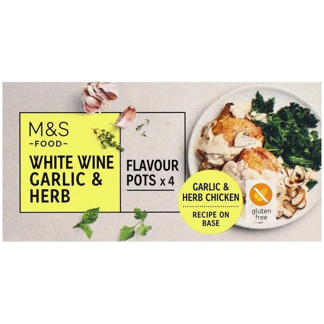 M&S 4 White Wine Garlic & Herb Flavour Pots   96g