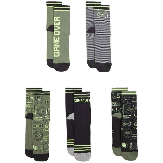 M&amp;amp;S 5 pack Gaming Socks 8-12 Multi   1prs