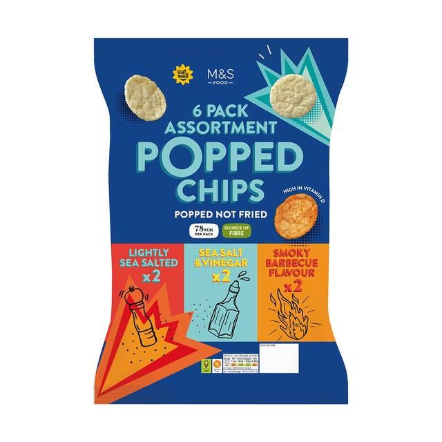 M&amp;amp;S Assorted Popped Potato Chips Multipack   6 per pack