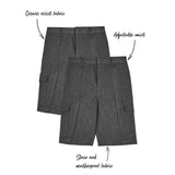 M&amp;amp;S Boys Regular Leg Cargo School Shorts 4-14 Years Grey