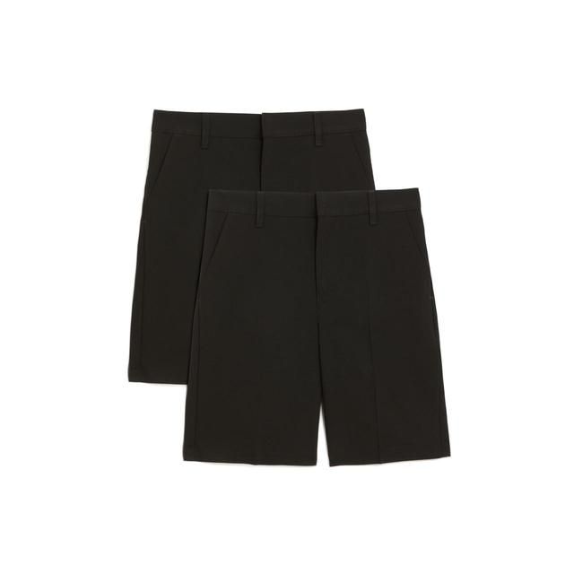 M&amp;amp;S Boys Regular Leg School Shorts 2 Pack 4-14 Years Black