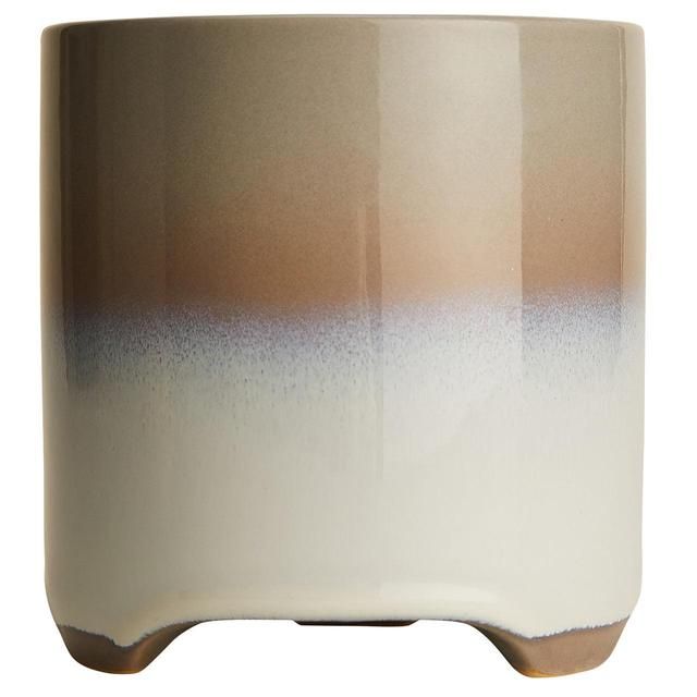 M&amp;amp;S Ceramic Reactive Glazed Small Planter Grey Mix