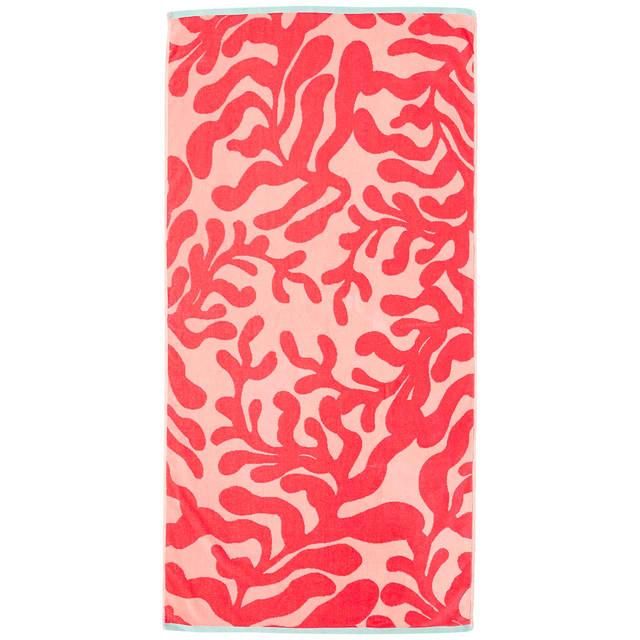 M&amp;amp;S Collection Pure Cotton Coral Beach Towel Red