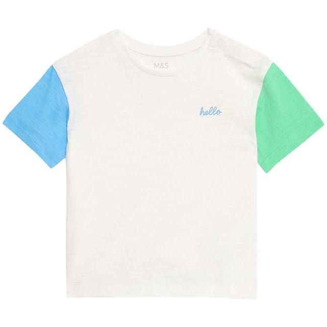 M&amp;amp;S Cotton Beach T-Shirts 0-3 Years Blue