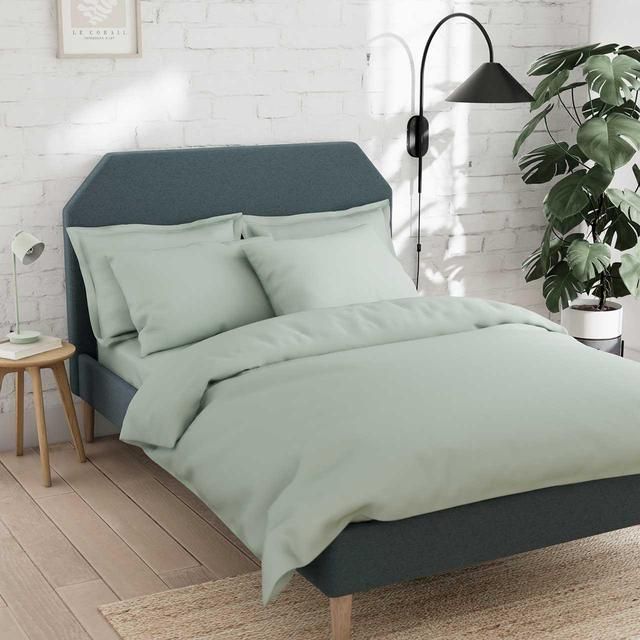 M&amp;amp;S Cotton Rich Duvet Cover Single Duck Egg