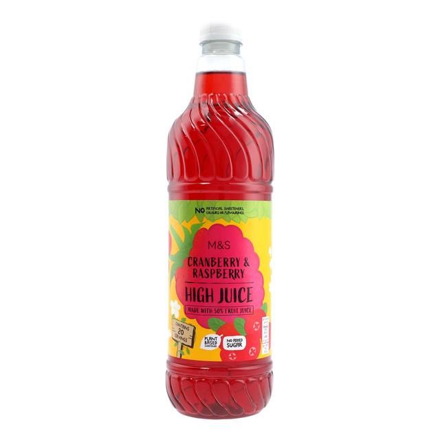 M&amp;amp;S Cranberry &amp;amp; Raspberry High Juice   1L
