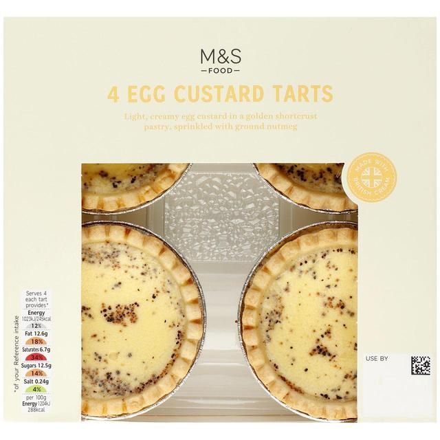 M&amp;amp;S Egg Custard Tarts   4 per pack
