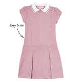 M&amp;amp;S Girls' Gingham Pleated School Dress 4-10 Years Red